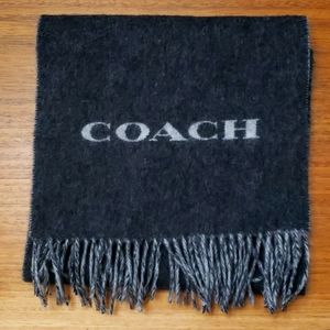 Men's Coach wool and cashmere charcoal scarf
